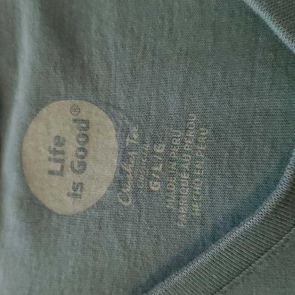 Life Is Good Teal Chocolate Quote Tee Size Large - Picture 2 of 5